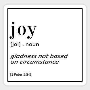 Joy - 1 Peter 1:8-9 - Bible Quotes Sticker